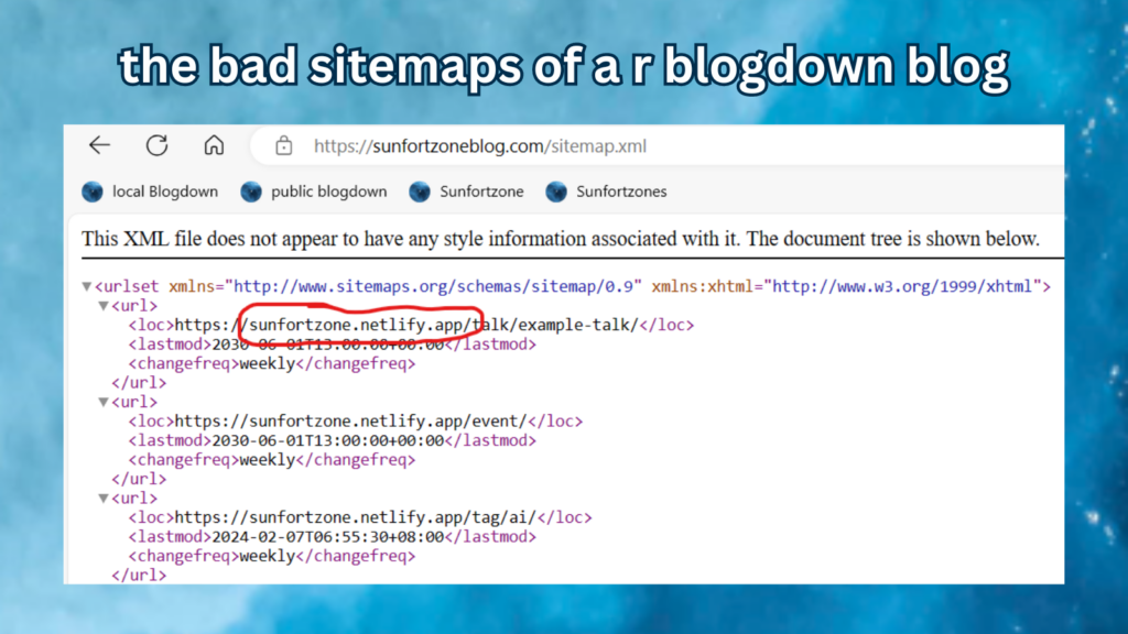 the bad sitemaps of a r blogdown blog