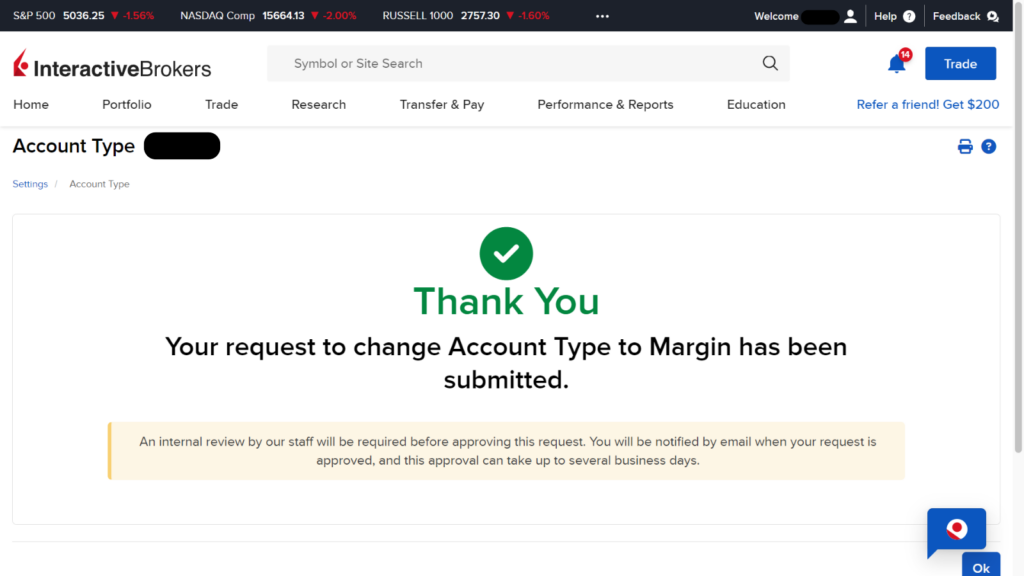 IBKR How to Switch from Cash accounts to Margin Accounts 6