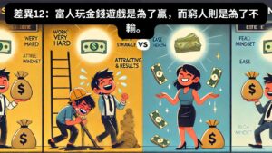 差異12：富人玩金錢遊戲是為了贏，而窮人則是為了不輸。
