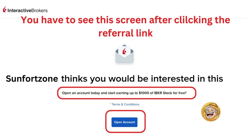 Interactive Brokers Account Opening with a referral link