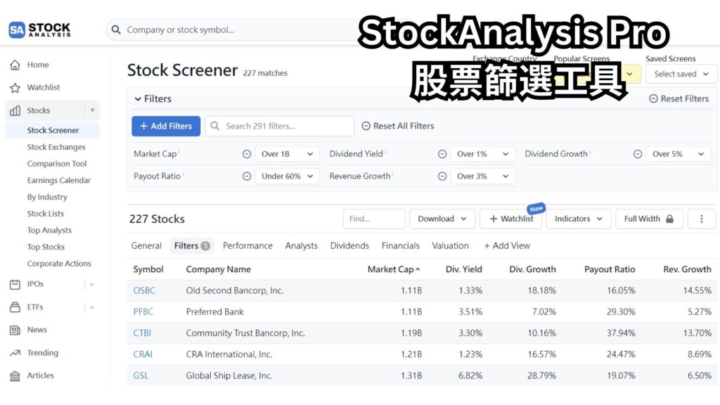 StockAnalysis Pro 股票篩選工具